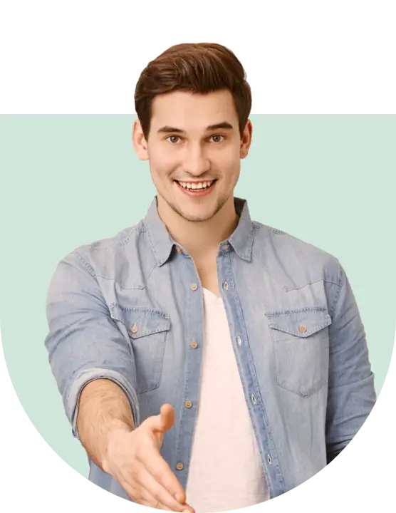 A man smiling and giving a thumbs up gesture, expressing approval or encouragement to someone nearby.